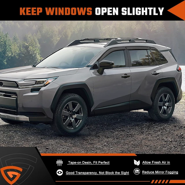 Alt view image 6 of 7 - Rain Guards Compatible with Toyota RAV4 2026 2027 Black 6 PCS