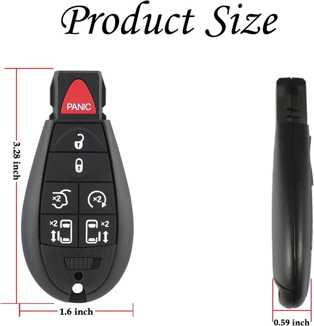 Alt view image 6 of 7 - Key Fob kit for 2008-2018 Dodge Grand Caravan&Chrysler Town Country