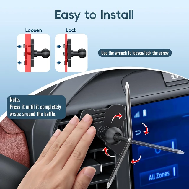 Alt view image 6 of 7 - Wireless Charging Vent Magnetic Vent Phone Mount for 2021-2026 Ford F-150