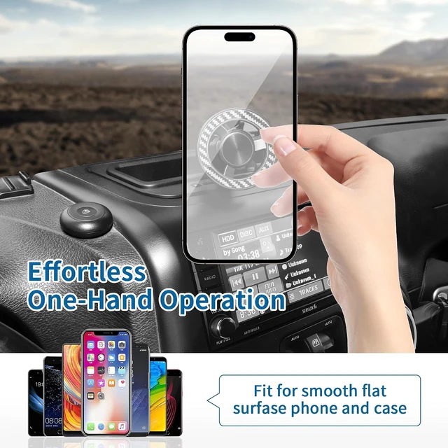Alt view image 3 of 7 - Magnetic Phone Mount Phone Holder with Tray for Jeep Wrangler JK