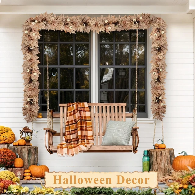 Alt view image 5 of 7 - 9 FT Lighted Fall Garland with Lights Autumn Automatic ON/Off Timer