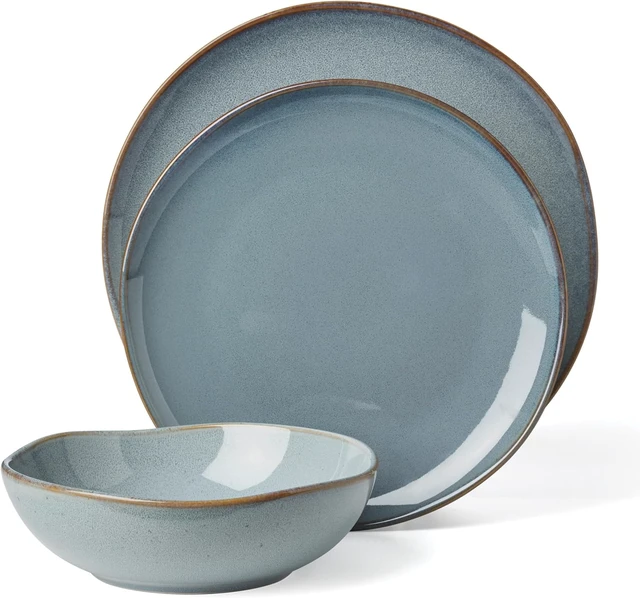 Alt view image 2 of 7 - 897199 Organic Shades 12-Piece Dinnerware Set, Slate Blue