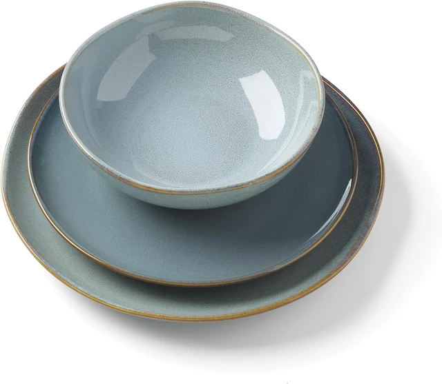 Alt view image 6 of 7 - 897199 Organic Shades 12-Piece Dinnerware Set, Slate Blue