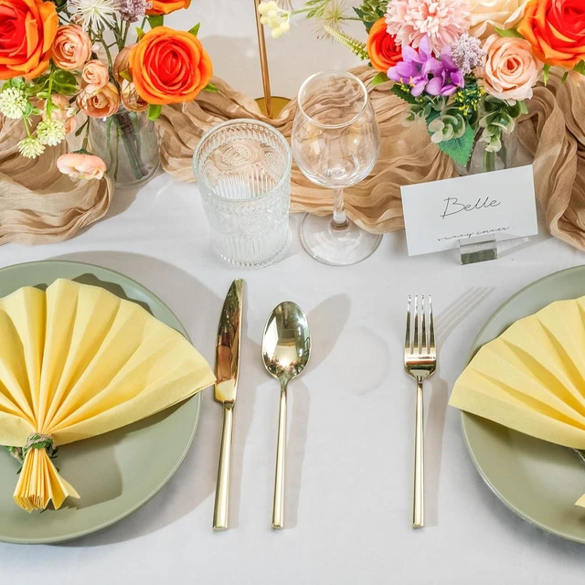 Alt view image 2 of 7 - Potter Champagne Gold 20-Piece Forged Silverware Set, Service for 4, Stainless Steel Flatware Set, Modern Design with Mirror Finish, Ideal for Home, Kitchen, Party, Camping