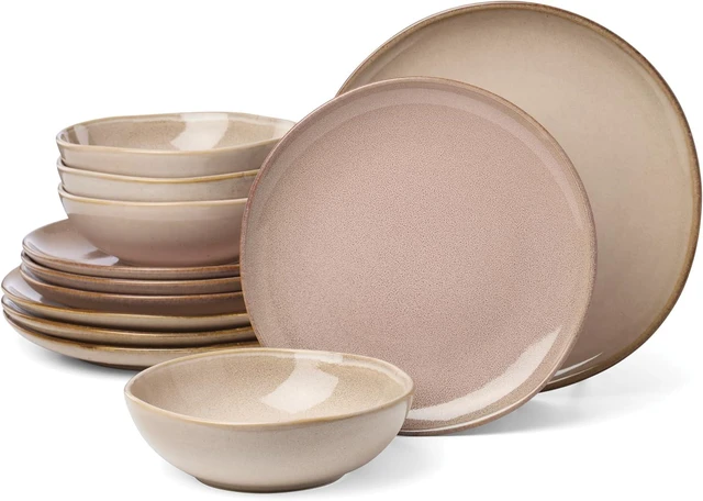 Main image of Organic Shades Clay Stoneware 12-Piece Dinnerware Set for 4