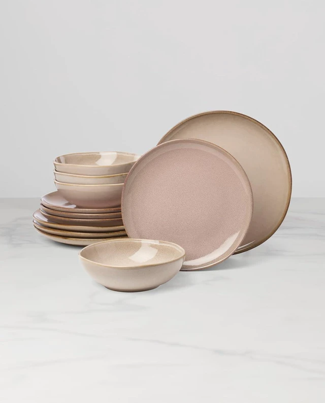 Alt view image 7 of 7 - Organic Shades Clay Stoneware 12-Piece Dinnerware Set for 4
