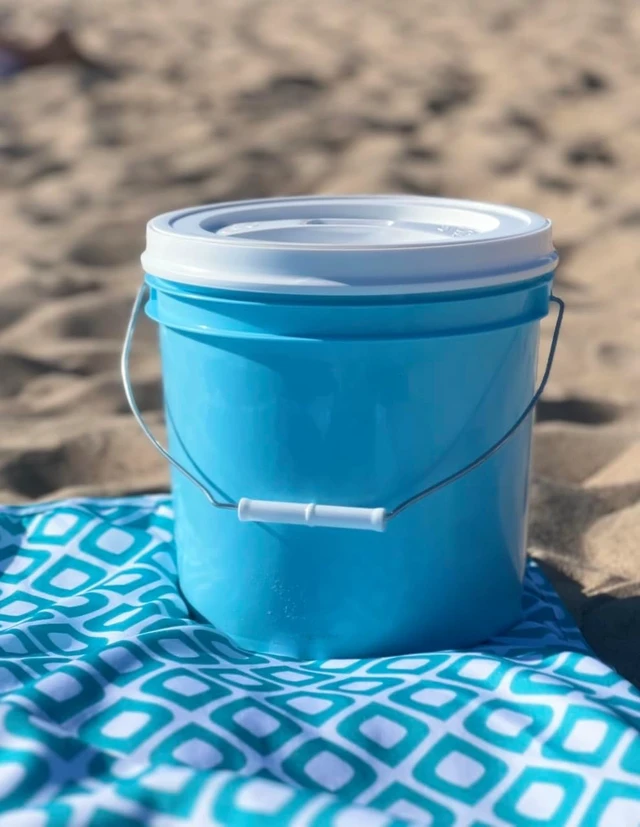 Alt view image 4 of 5 - 2 Gallon Food Grade Plastic Bucket with Screw on lid- 3 Colors- Made in USA containers- Pack of 3