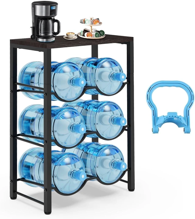 Main image of 5 Gallon Water Jug Holder for 6 Bottles, 3-Tier Double Row Holds
