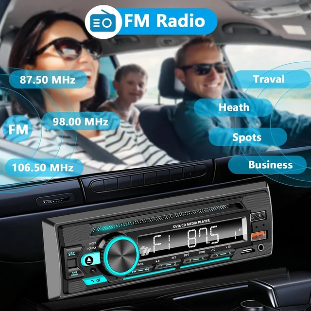 Alt view image 5 of 7 - Single Din Radio Car Stereo with CD/DVD Player & Bluetooth, FM, USB/AUX