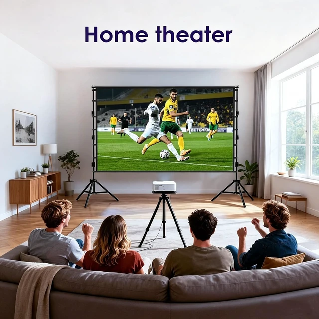 Alt view image 3 of 7 - Outdoor Projector Screen with Stand, 150 inch Indoor Movie Screen 16:9 4K Rear Front Portable Projection Screen, Quick Setup Foldable Travel Home Theater Screen with Carry Bag for Backyard Camping