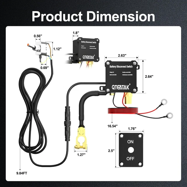 Alt view image 6 of 7 - 12V 250A Battery Disconnect Switch Kill Switch