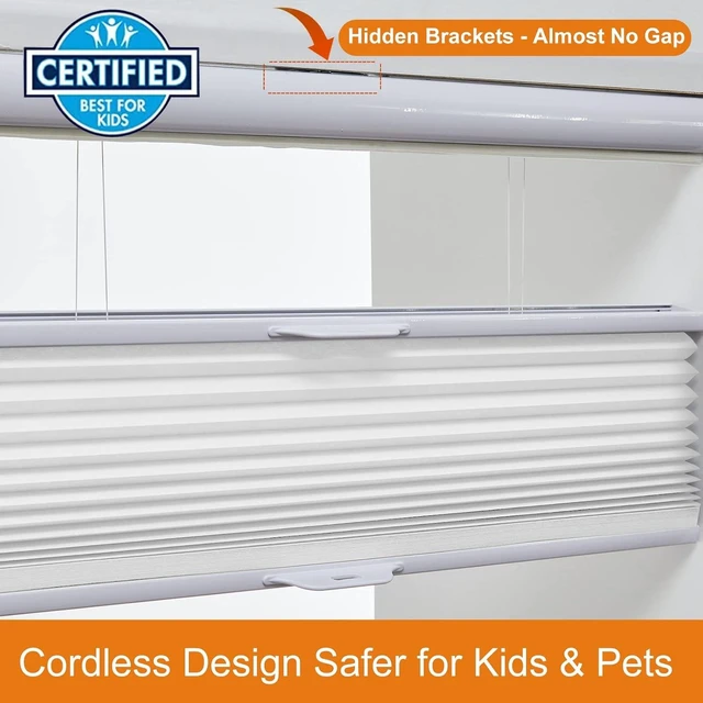Alt view image 3 of 6 - Custom Size Cellular Shades Top Down Bottom Up Cordless Light Filtering Honeycomb Blinds Thermal UV Protection Energy Saving Pleated Window Shades for Indoor Windows Easy to Install White