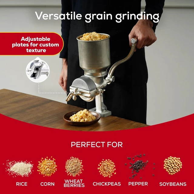 Alt view image 6 of 7 - Corona Manual Grain Mill, Molino para Moler Maiz, Cast Iron Grinder
