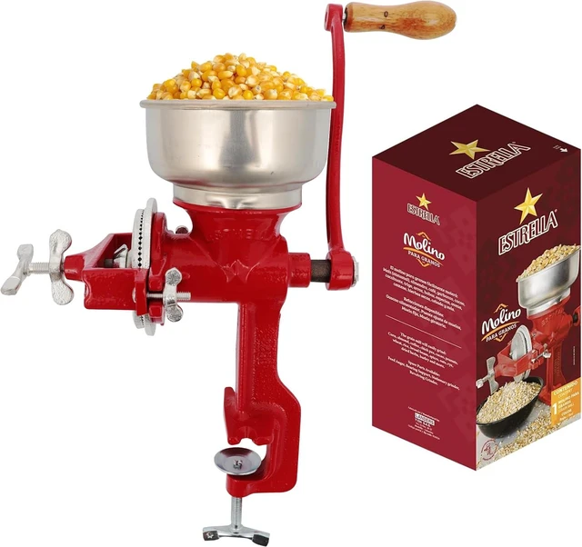 Main image of Estrella Manual Grain Mill, Molino para Moler Maiz, Cast Iron Grinder