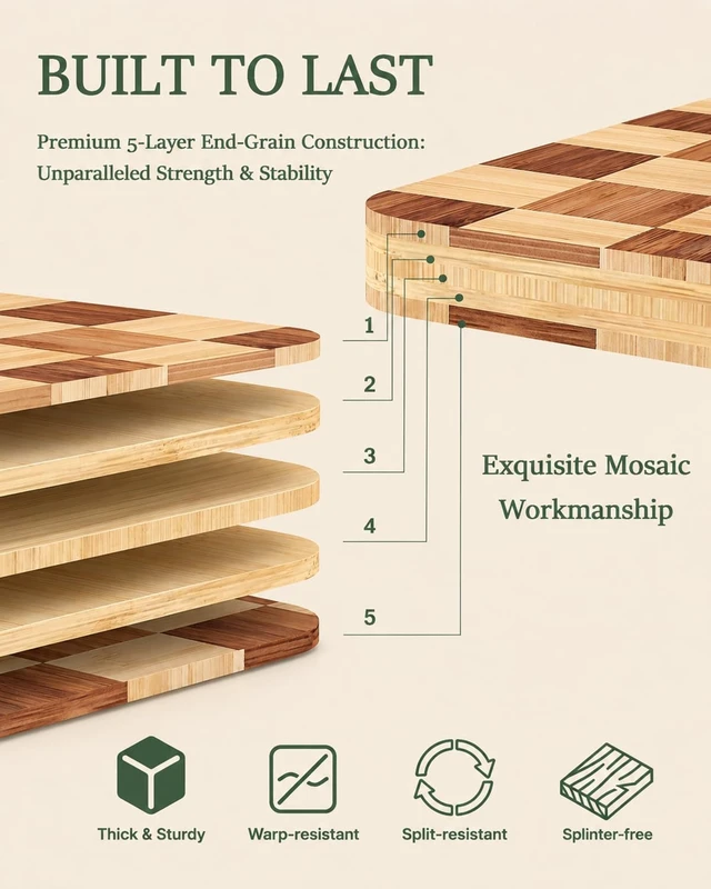 Alt view image 6 of 7 - Cutting Board Set of 3 with Holder Checkered Cutting Boards for Kitchen