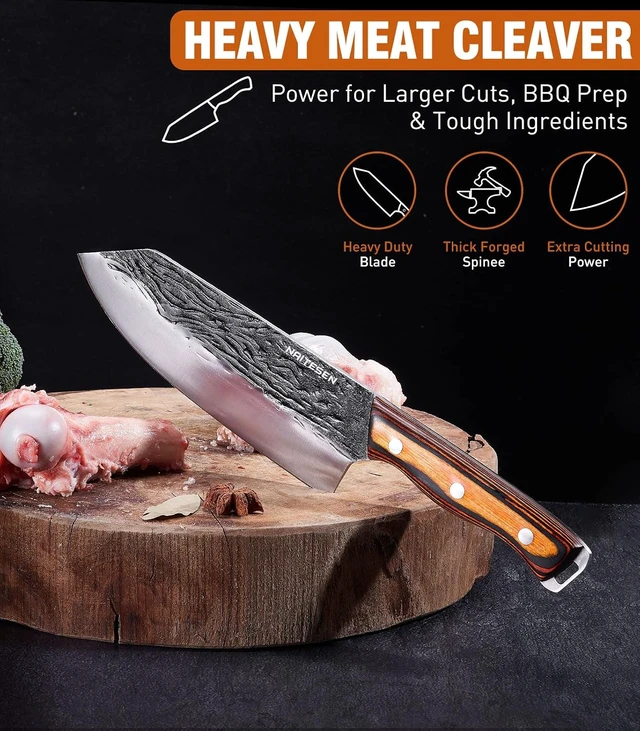 Alt view image 2 of 7 - 4PCS Hand Forged Butcher Knife Set, Kitchen Knives Gift for Men Women