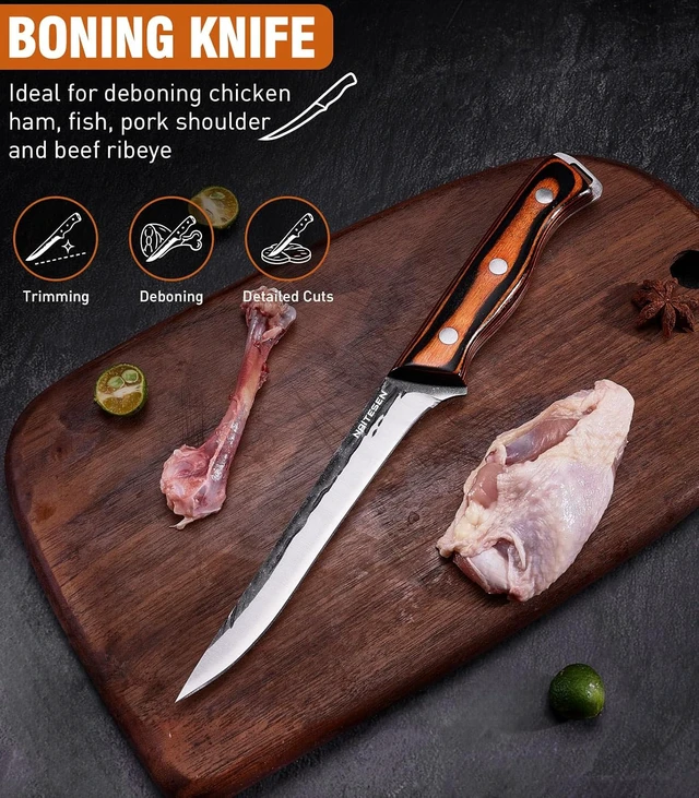 Alt view image 5 of 7 - 4PCS Hand Forged Butcher Knife Set, Kitchen Knives Gift for Men Women