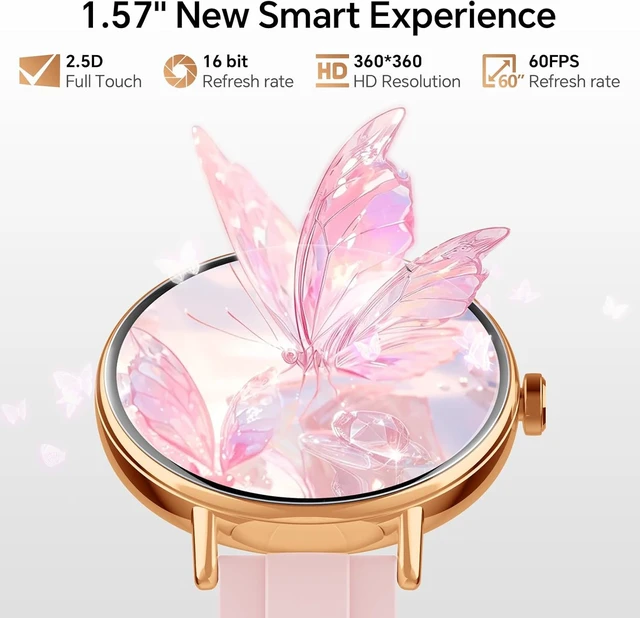 Alt view image 5 of 7 - Smart Watch for Women,1.57" Touch Screen Smartwatch for iPhone& & Android,Answer/Make Call,Fitness Tracker with Heart Rate/SpO2/Sleep Monitor,IP68 Waterproof,110+ Sports Mode,2 Bands