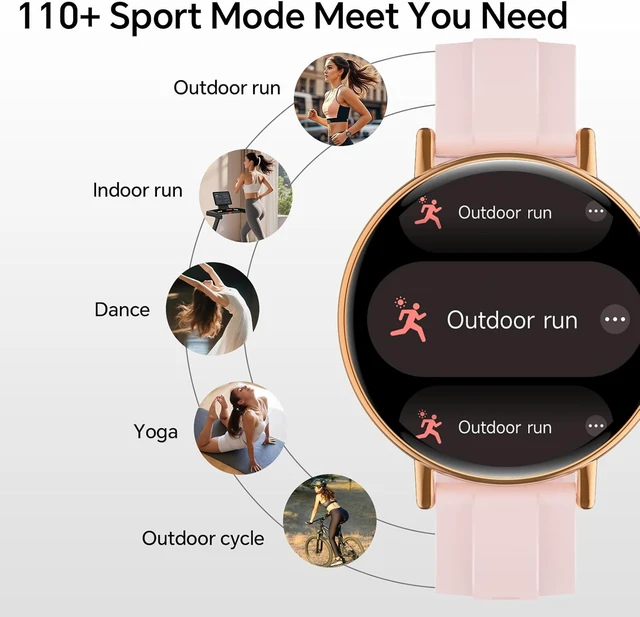Alt view image 4 of 7 - Smart Watch for Women,1.57" Touch Screen Smartwatch for iPhone& & Android,Answer/Make Call,Fitness Tracker with Heart Rate/SpO2/Sleep Monitor,IP68 Waterproof,110+ Sports Mode,2 Bands