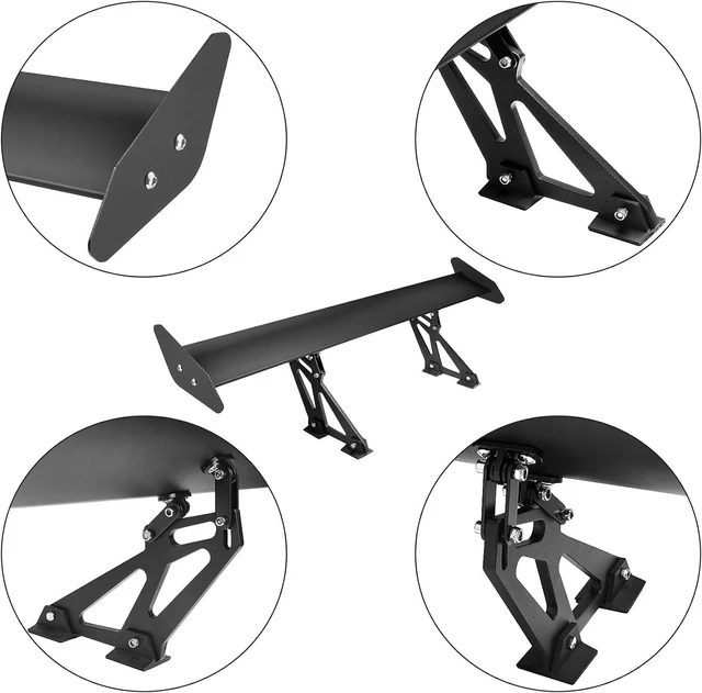 Alt view image 2 of 6 - 43.3'' GT Wing Spoiler, Universal Fit, Adjustable Angle, Aluminum