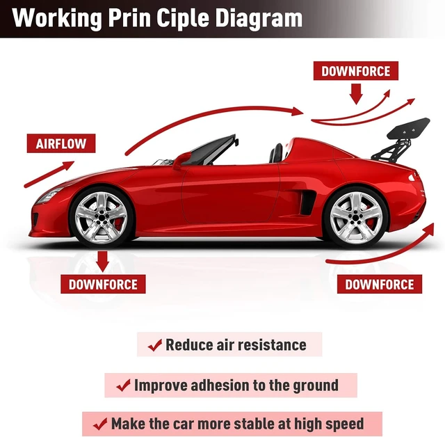 Alt view image 4 of 6 - 43.3'' GT Wing Spoiler, Universal Fit, Adjustable Angle, Aluminum