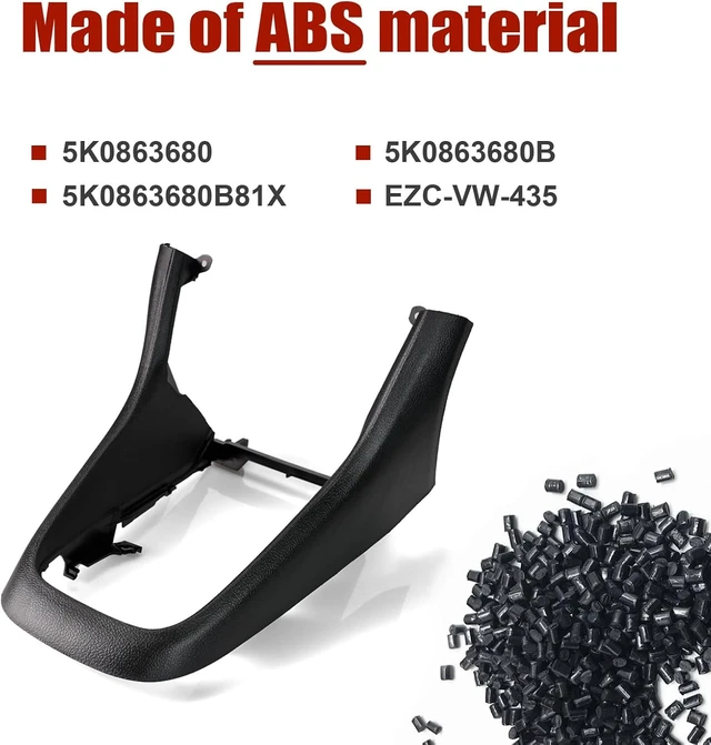 Alt view image 2 of 7 - Center Console Cover Frame Shift Panel Cover Trim for VW Golf MK6 Golf R GTI Jetta Interior Accessories Replacement, Replaces 5K0863680 5K0863680B 5K0863680B81X EZC-VW-435, Black