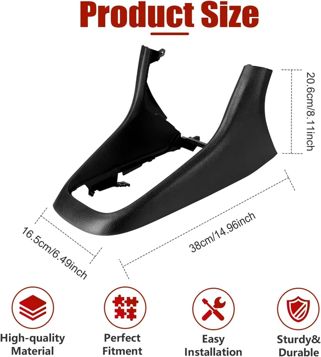 Alt view image 5 of 7 - Center Console Cover Frame Shift Panel Cover Trim for VW Golf MK6 Golf R GTI Jetta Interior Accessories Replacement, Replaces 5K0863680 5K0863680B 5K0863680B81X EZC-VW-435, Black
