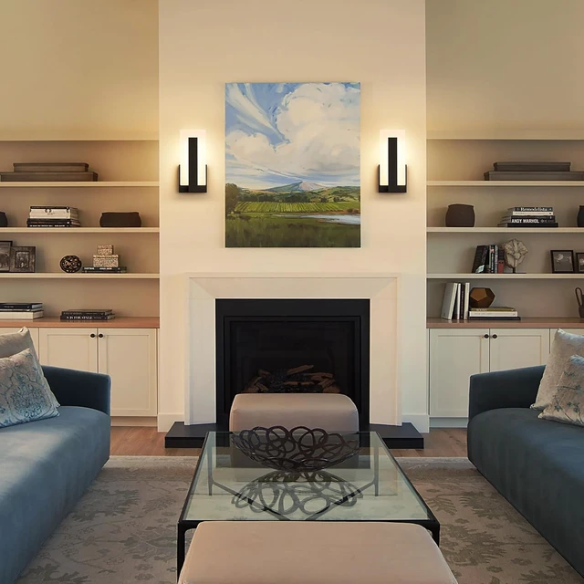 Alt view image 4 of 7 - Modern LED Wall Sconces Up and Down Wall Mount Light Black 3000K Warm White Wall Lights Set of 2, Indoor Wall Lighting for Hallways, Bedrooms, Hallways, Living Room Indoor Wall Lights