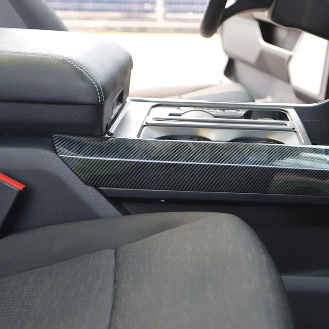 Alt view image 3 of 6 - Carbon Fiber Central Control Panel Cover Tirm for Ford F150 2021-2026(Gear Shift Side)