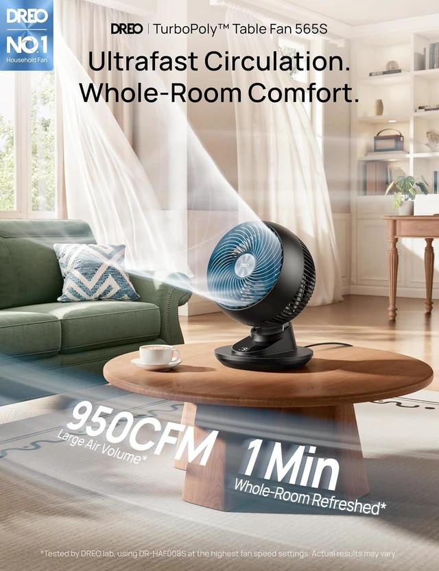 Alt view image 3 of 7 - Smart Fan for Bedroom, Powerful 85 ft Airflow, 12 Inches, Desk Fans in 20dB Quiet, 90°+90° oscillating fans, App/Voice Control, 9 Speeds & 8/12H Timer for Home Office Dorm