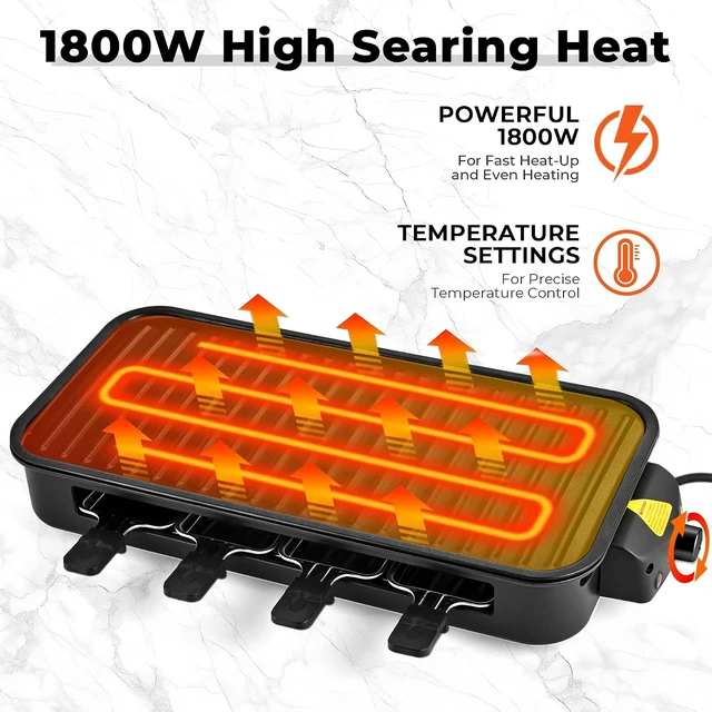 Alt view image 4 of 7 - Electric Indoor Grill,2 in 1 Indoor Grills for Kitchen