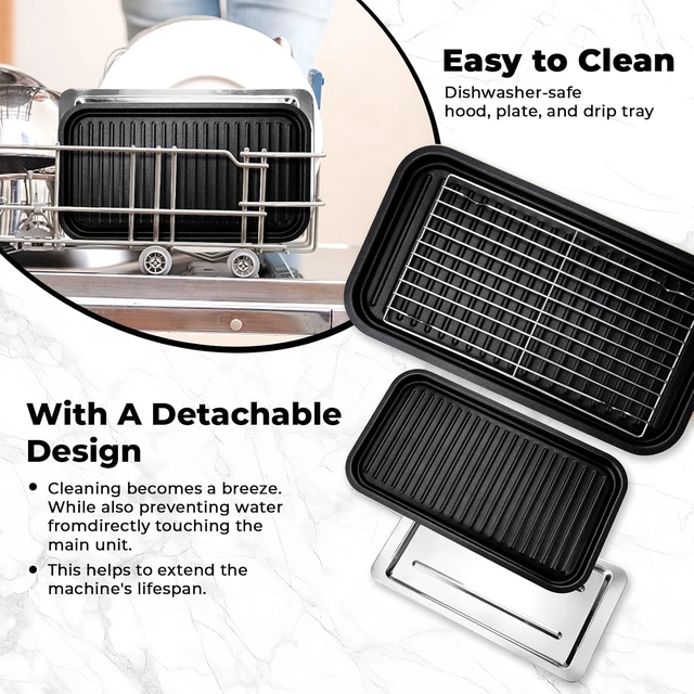 Alt view image 6 of 7 - Electric Indoor Grill,2 in 1 Indoor Grills for Kitchen