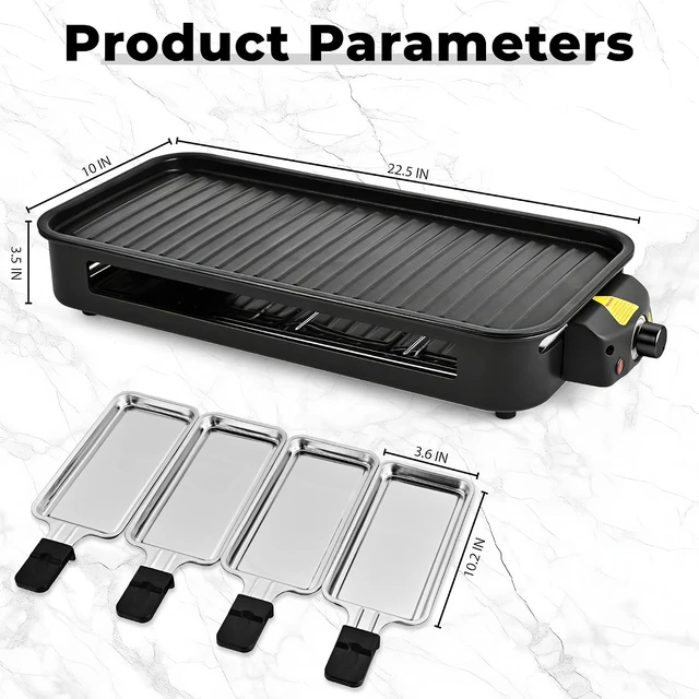 Alt view image 7 of 7 - Electric Indoor Grill,2 in 1 Indoor Grills for Kitchen