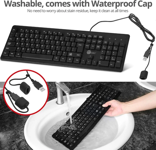 Alt view image 6 of 7 - IP68 Washable 104-Key USB Keyboard, EN60601-1, JK-US0U11-S1