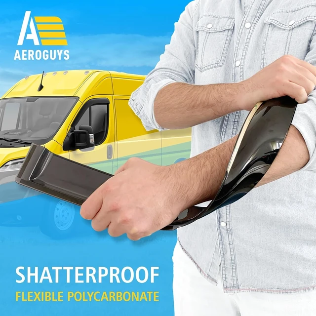 Alt view image 4 of 7 - Extra Durable Window Deflectors Tape-On Window Visors Rain Guards Fit for Ram ProMaster 2014-2026, Sun Visors, Wind Vent for Shades, Exterior Car Accessories - 2 pcs. AG0907