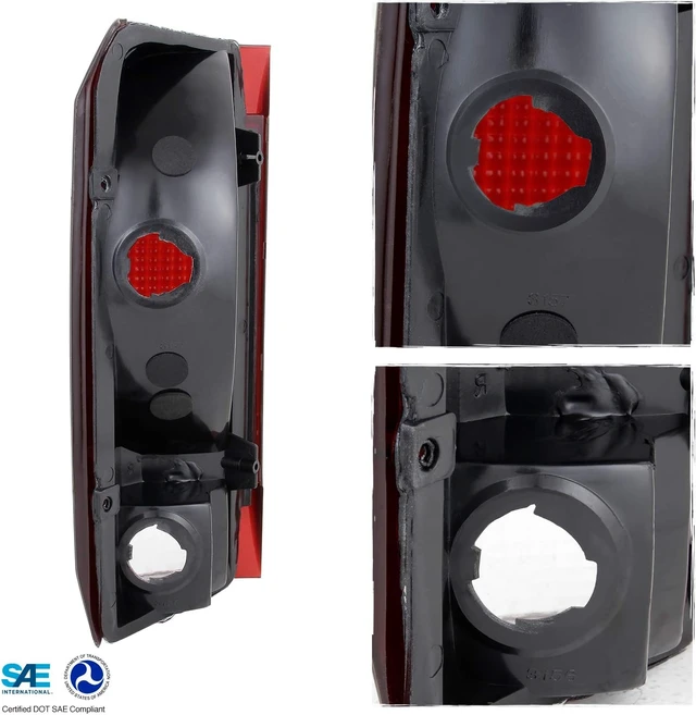 Alt view image 3 of 6 - - For 1987-1997 Ford Bronco F150 F250 F350 Pickup Tail Lights