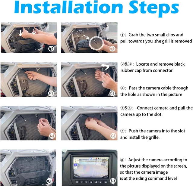 Alt view image 7 of 7 - Replace for Polaris RZR Ride Command Front Camera - Plug and Play for Factory Installed 7" Ride Command (Not for Pro XP Models)