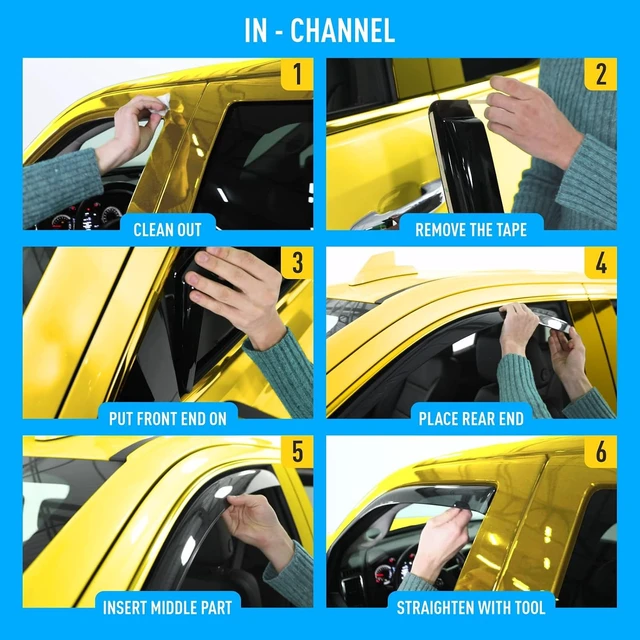 Alt view image 7 of 7 - Extra Durable Window Deflectors in-Channel Window Visors Rain Guards Fit for Kia K-5 2021-2026, Sun Visors, Wind Vent for Shades, Exterior Car Accessories - 4pcs. AG0803