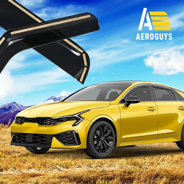 Alt view image 3 of 7 - Extra Durable Window Deflectors in-Channel Window Visors Rain Guards Fit for Kia K-5 2021-2026, Sun Visors, Wind Vent for Shades, Exterior Car Accessories - 4pcs. AG0803