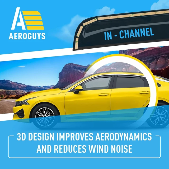 Alt view image 5 of 7 - Extra Durable Window Deflectors in-Channel Window Visors Rain Guards Fit for Kia K-5 2021-2026, Sun Visors, Wind Vent for Shades, Exterior Car Accessories - 4pcs. AG0803