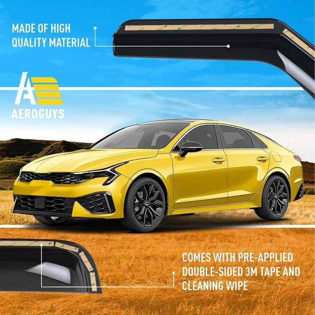 Alt view image 6 of 7 - Extra Durable Window Deflectors in-Channel Window Visors Rain Guards Fit for Kia K-5 2021-2026, Sun Visors, Wind Vent for Shades, Exterior Car Accessories - 4pcs. AG0803