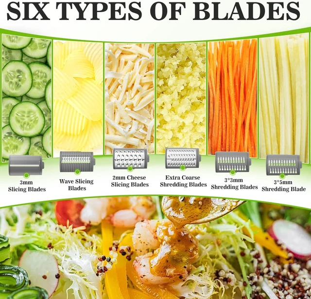 Alt view image 2 of 7 - Electric Cheese Grater Rotary Slicer-One-Touch Control Vegetable Slicer, Nuts Grinder Cheese Shredder for Home Kitchen Use, 6 Replaceable Stainless Steel Blades(Black)