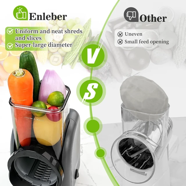 Alt view image 5 of 7 - Electric Cheese Grater Rotary Slicer-One-Touch Control Vegetable Slicer, Nuts Grinder Cheese Shredder for Home Kitchen Use, 6 Replaceable Stainless Steel Blades(Black)