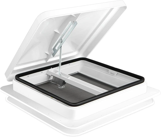 Alt view image 4 of 7 - RV or Trailer Roof Vent - Manual 14" x 14"