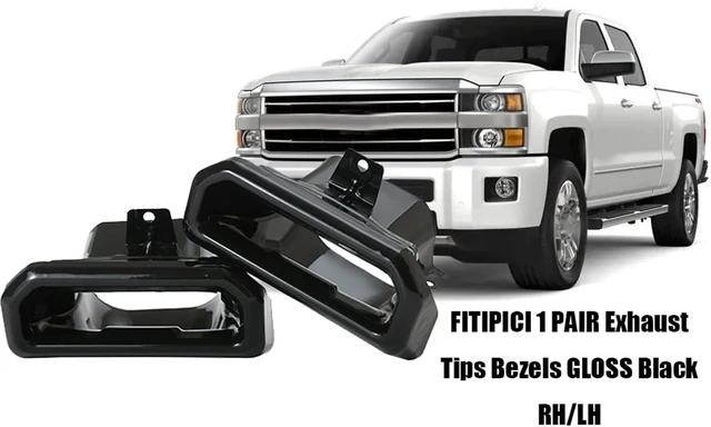 Alt view image 2 of 7 - Exhaust Tips Bezels RH/LH For Chevy Silverado/GMC Sierra 1500 2019-2023