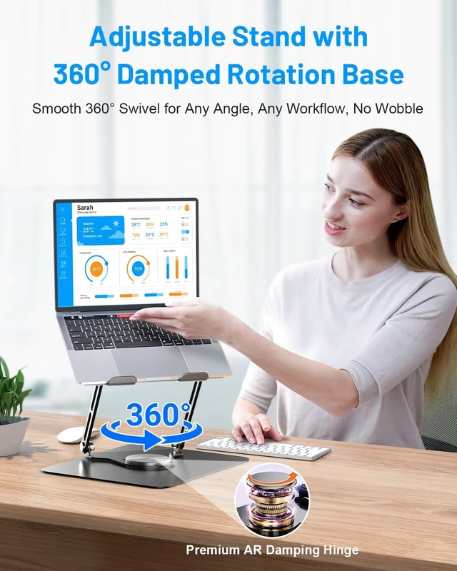 Alt view image 5 of 7 - Laptop Cooling Pad with Fan Laptop Cooler Cooling Laptop Stand Black