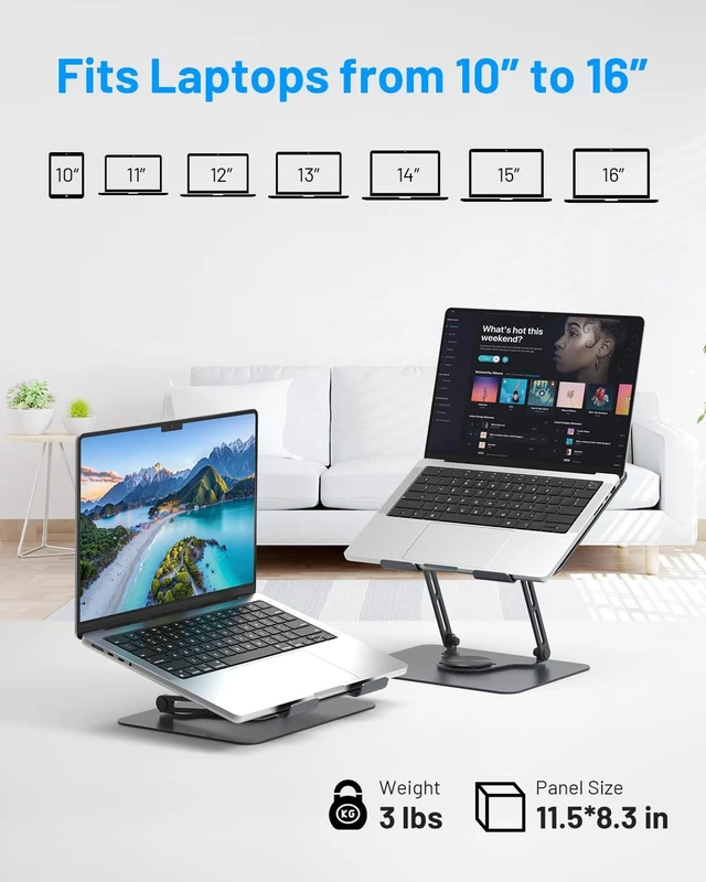 Alt view image 7 of 7 - Laptop Cooling Pad with Fan Laptop Cooler Cooling Laptop Stand Black