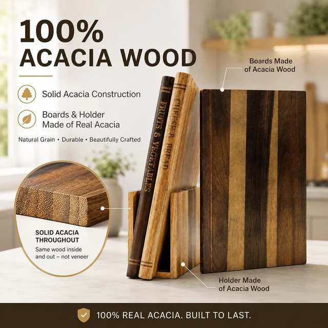 Alt view image 5 of 7 - Book Cutting Board Set, Kitchen Cutting Boards, 3 Labeled Boards with Stand