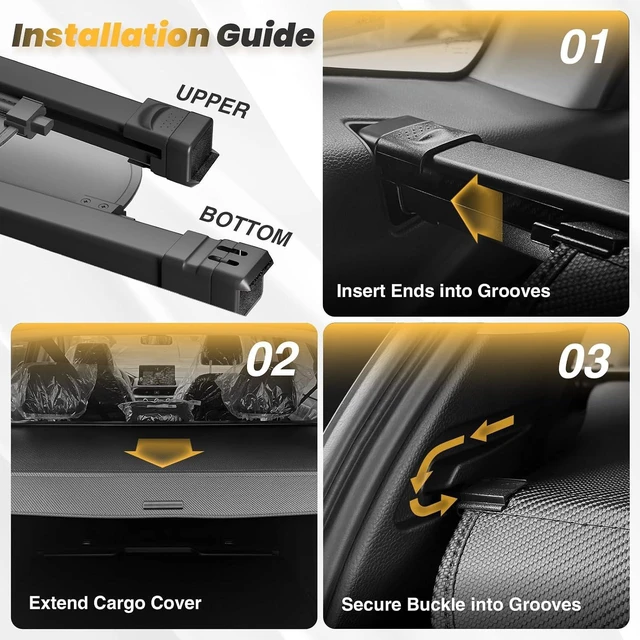 Alt view image 3 of 7 - Cargo Cover for Honda CRV 2023-2025 2026, Retractable Trunk Cover