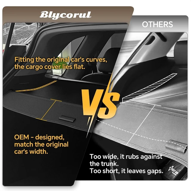 Alt view image 7 of 7 - Cargo Cover for Honda CRV 2023-2025 2026, Retractable Trunk Cover